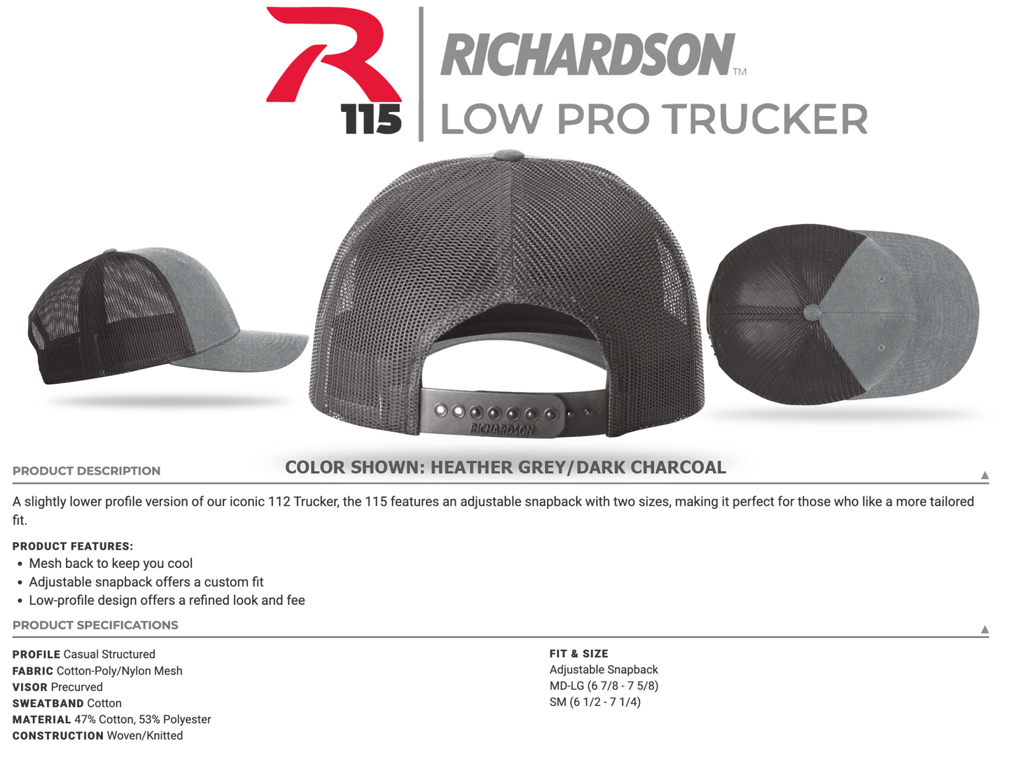 Bear Low Profile Richardson 115 Hat