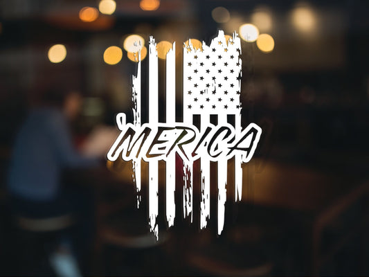Merica Flag Decal - Many Colors & Size