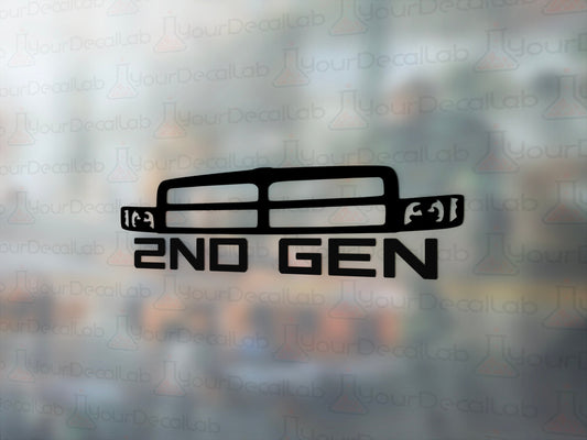2nd Gen Grille Decal - Many Colors & Sizes