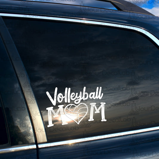 a car with a sticker that says volleyball mom