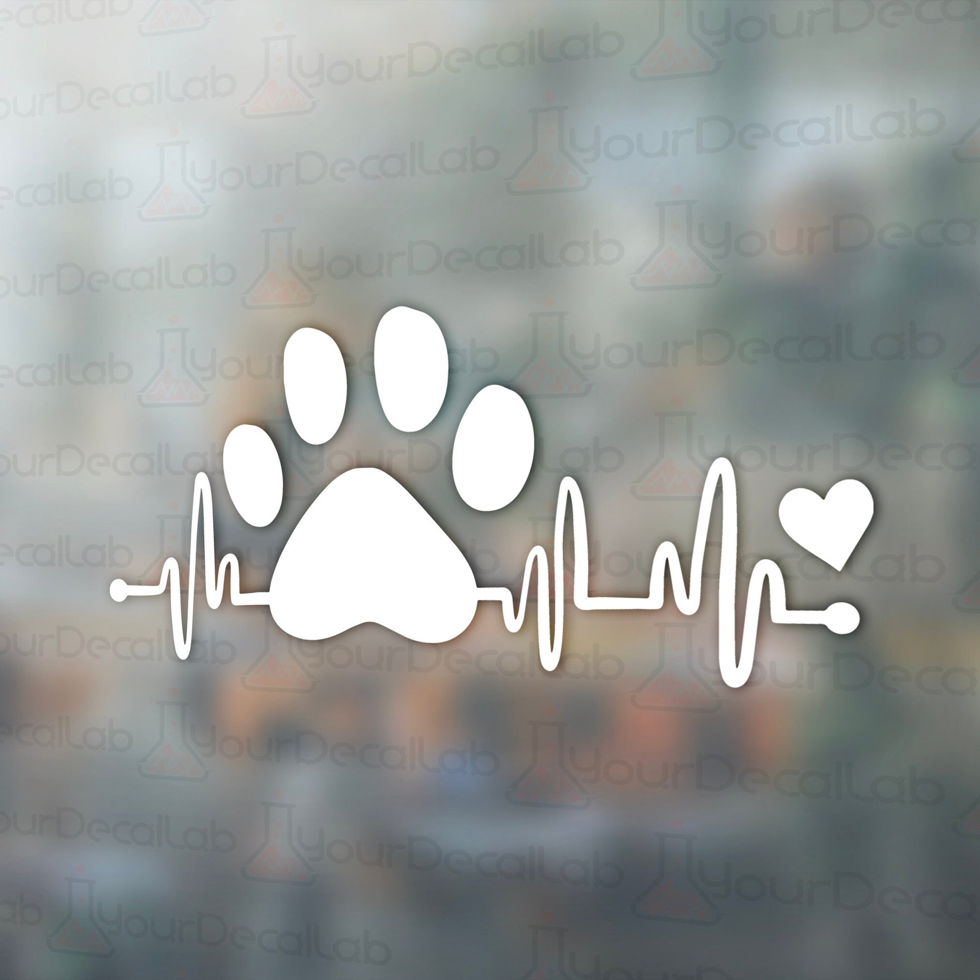 a dog&#39;s paw and heartbeat with a heart on it