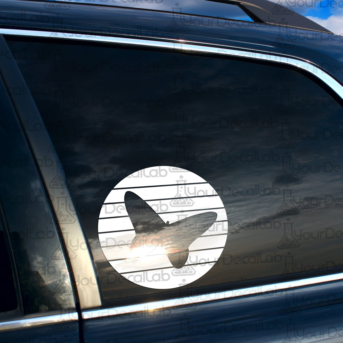 a close up of a car window with a bird on it