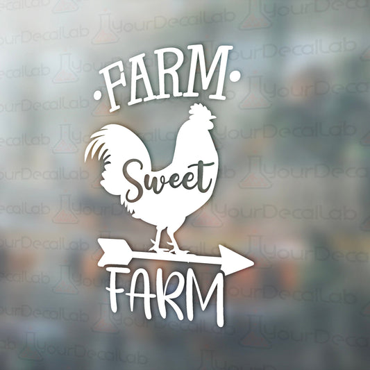 a sticker that says farm sweet farm