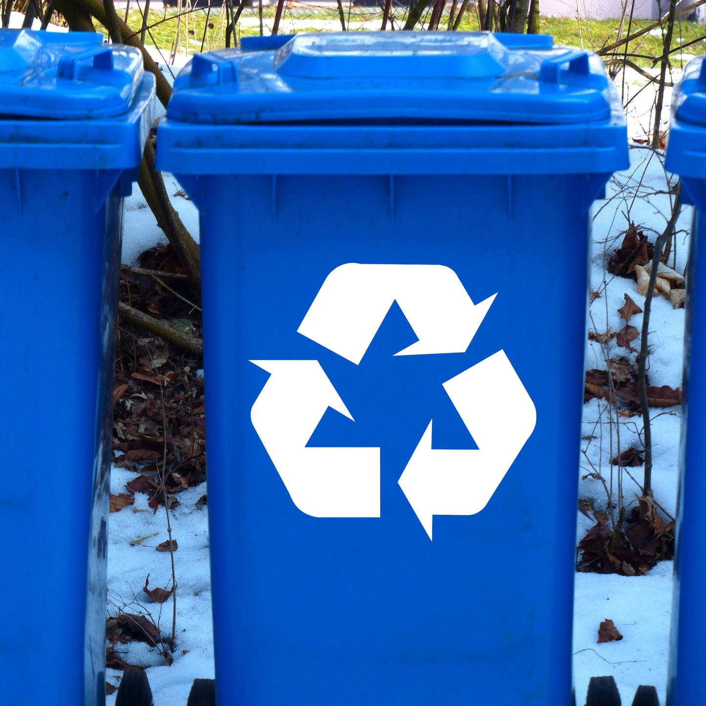 Recycle Symbol Trash Can Decal - Many Colors & Sizes