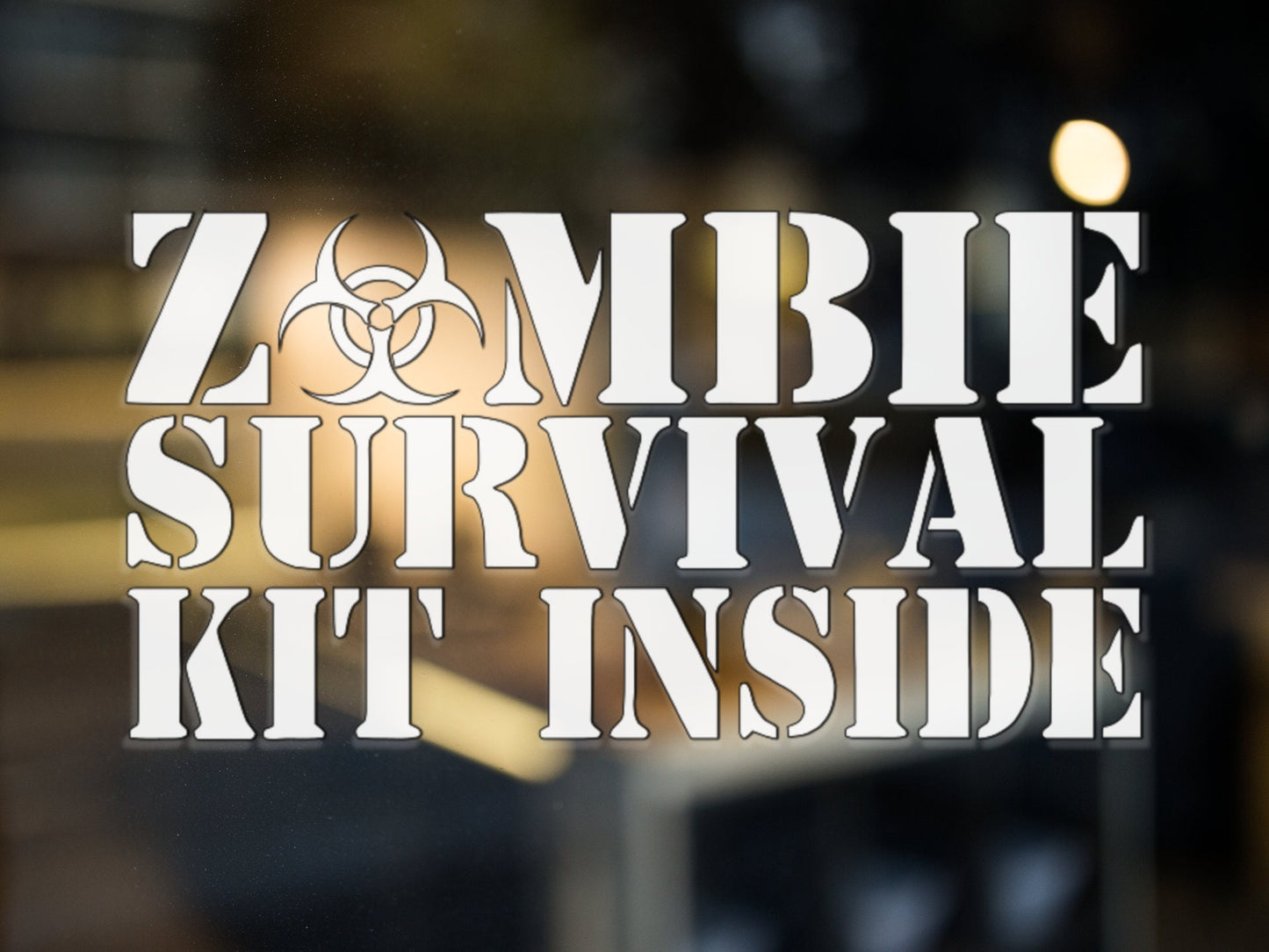 Zombie Survival Kit Inside Decal - Many Colors & Sizes