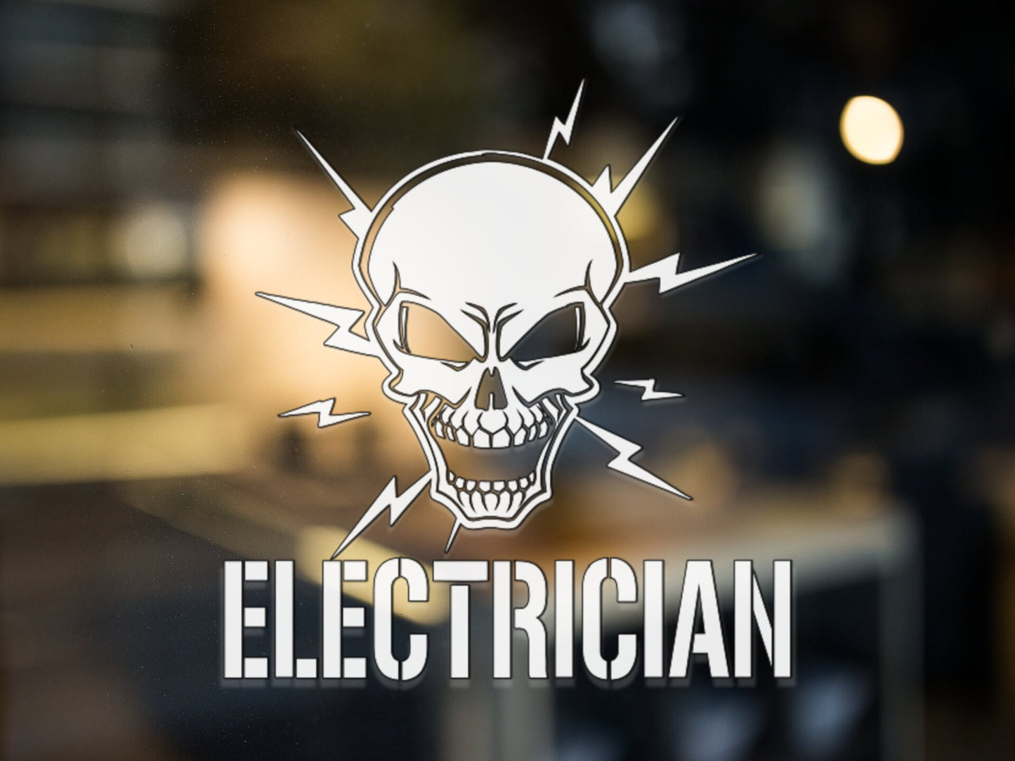Electrician Skull Decal - Many Colors & Sizes
