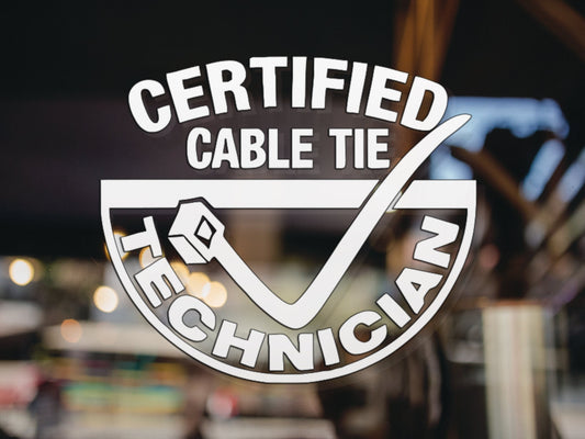 Zip Tie Technician Decal - Many Colors & Sizes