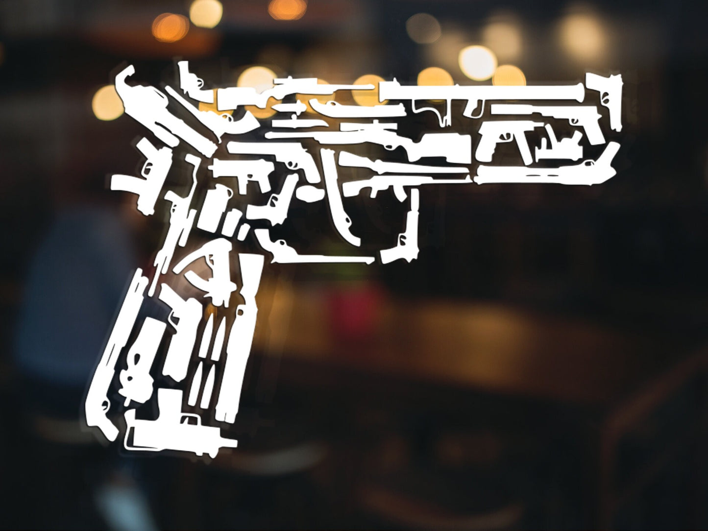 Guns Pistol Decal - Many Colors & Sizes