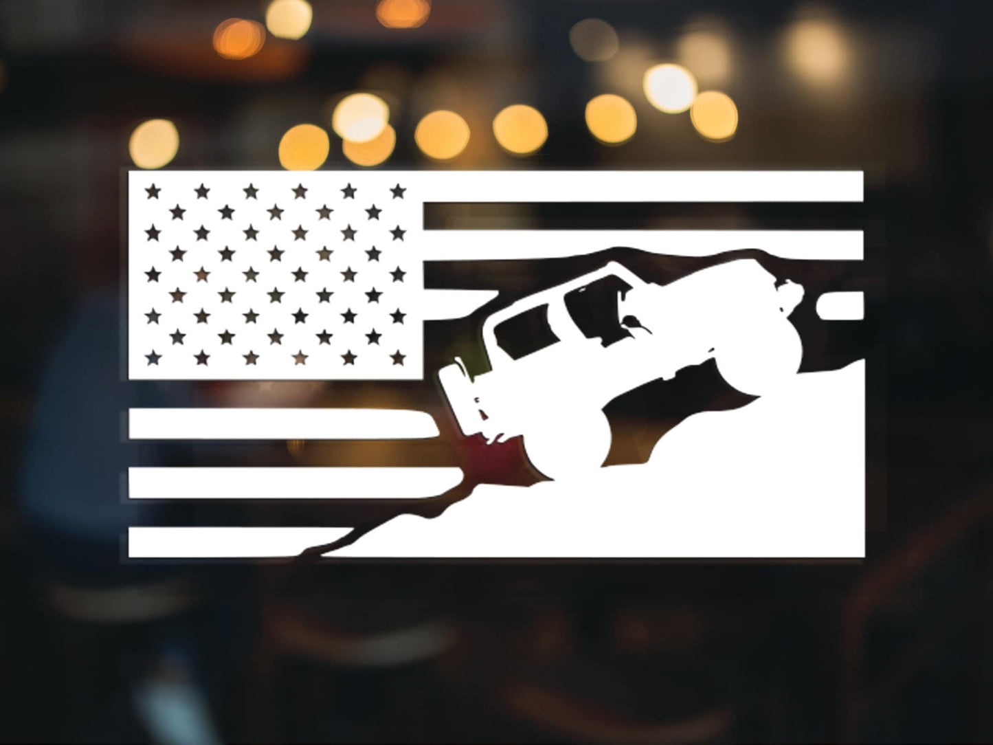 Offroad American Flag Decal - Many Colors & Size