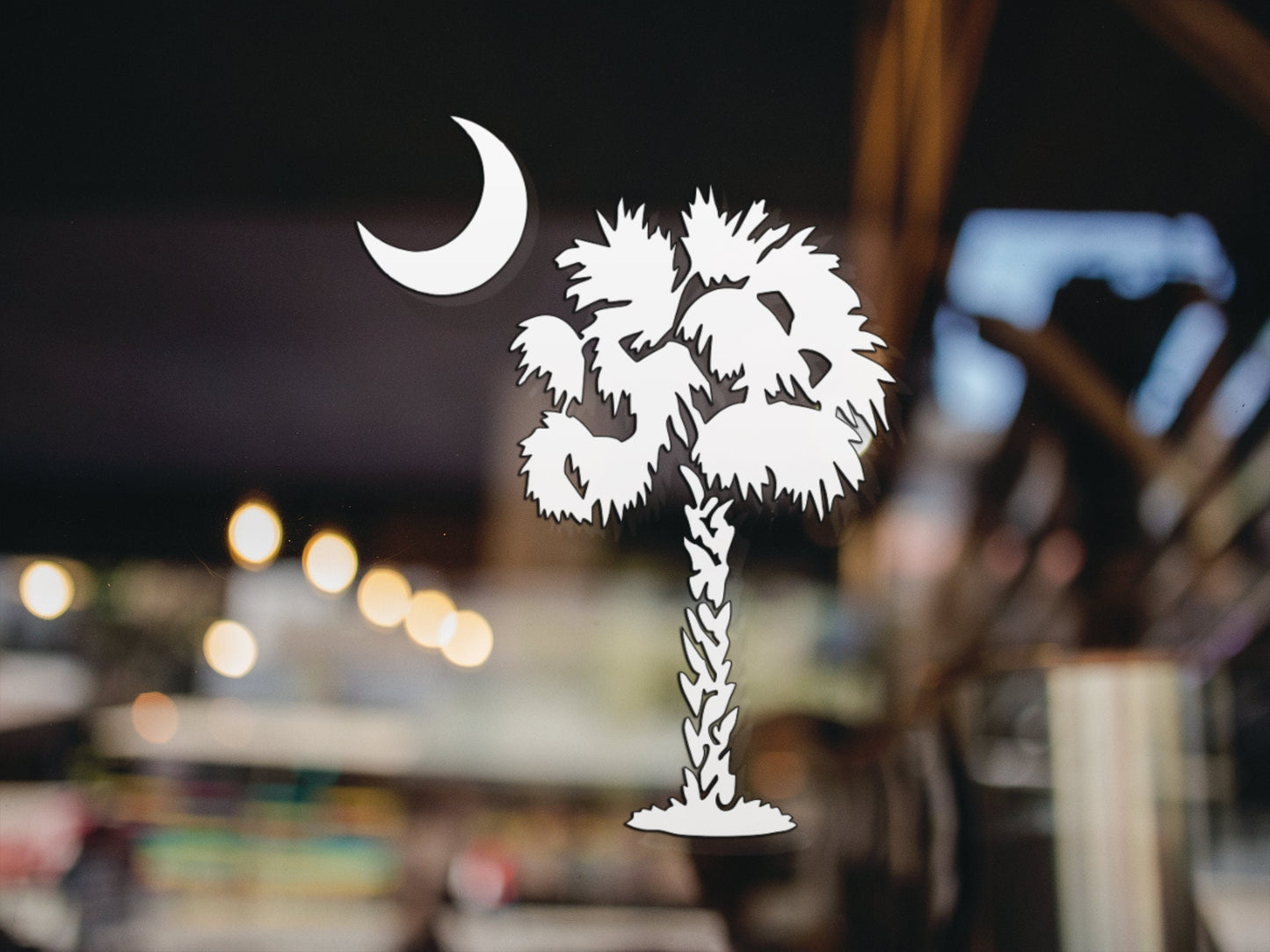 SC State Palm Tree Moon Decal - Many Colors & Sizes