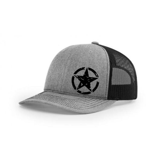 Distressed Army Star Richardson 112 Trucker Mesh Back Hat