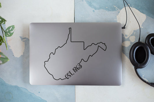 West Virginia EST. 1863 Decal - Many Colors & Sizes