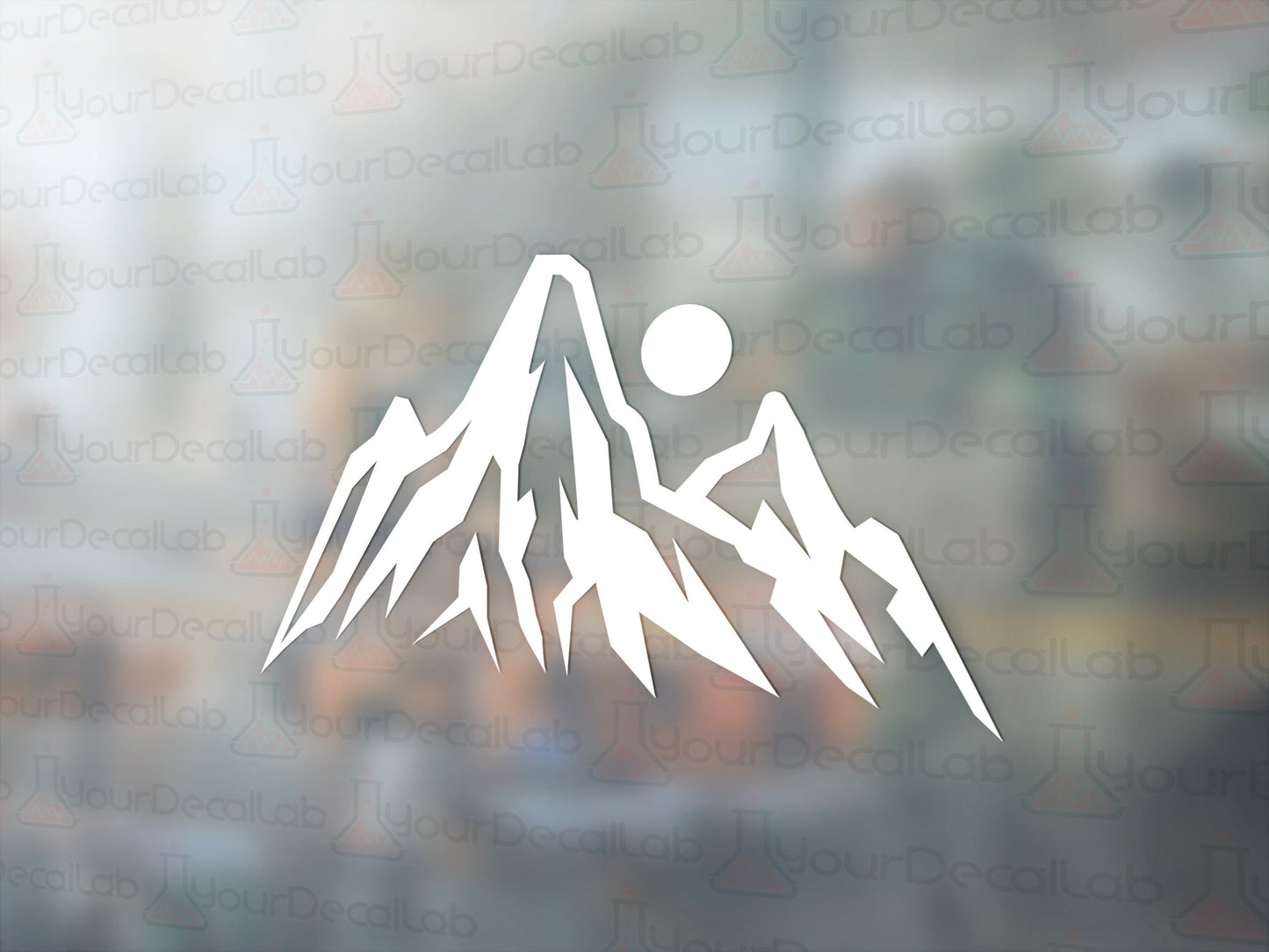 Mountains Sun Decal - Many Colors & Sizes
