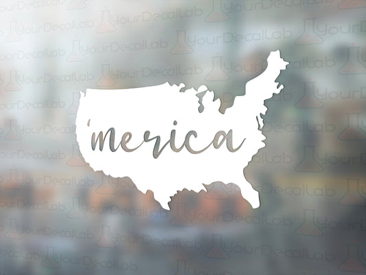 Merica Decal - Many Colors & Sizes