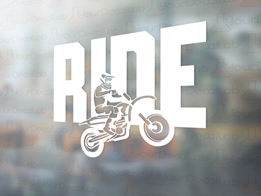 Ride Motocross Decal - Many Colors & Size