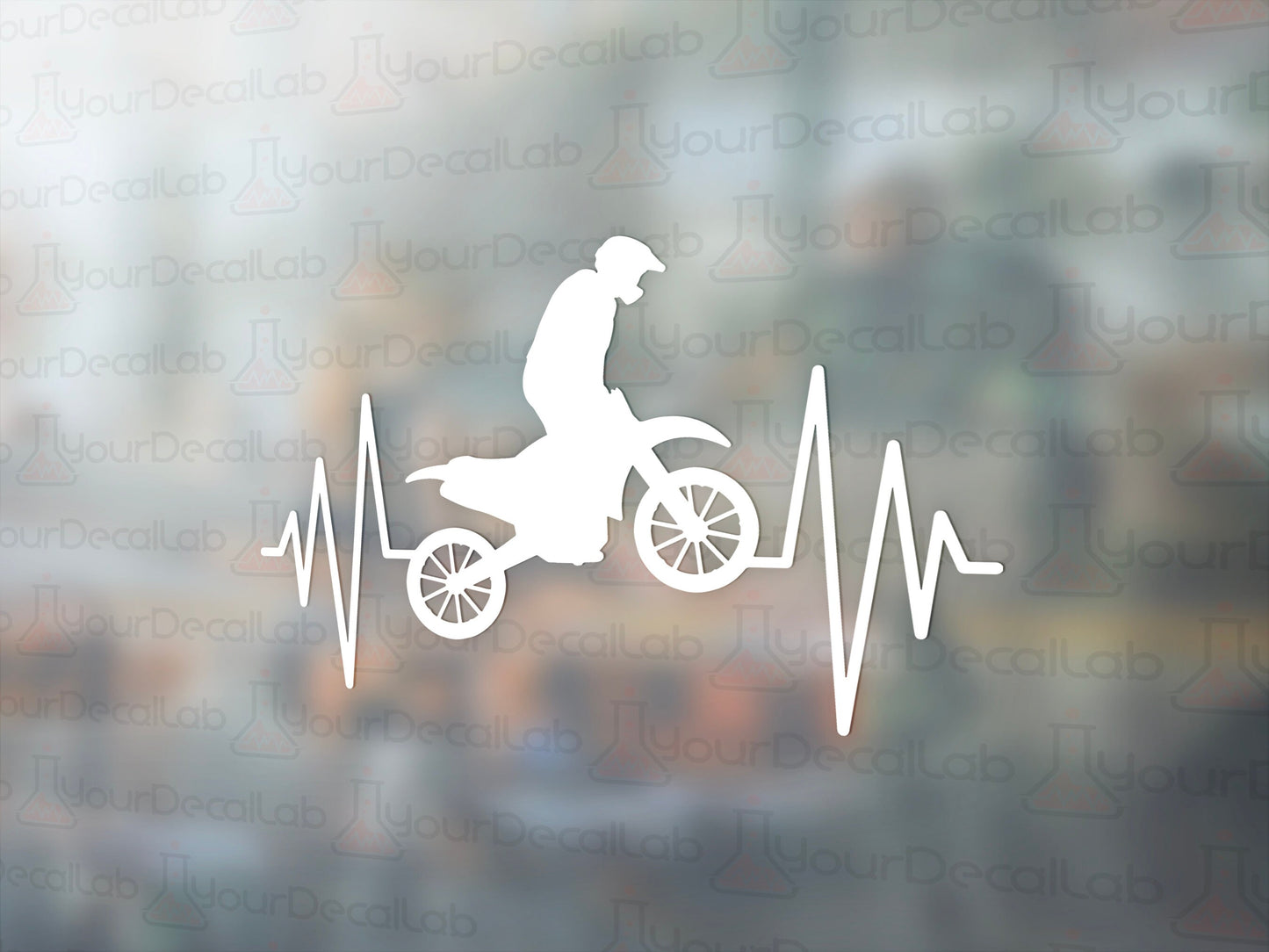 Motocross Heartbeat Decal - Many Colors & Size