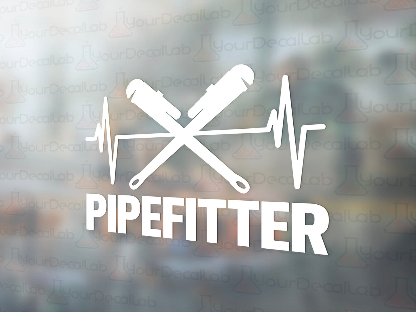 Pipefitter Heartbeat Decal - Many Colors & Sizes