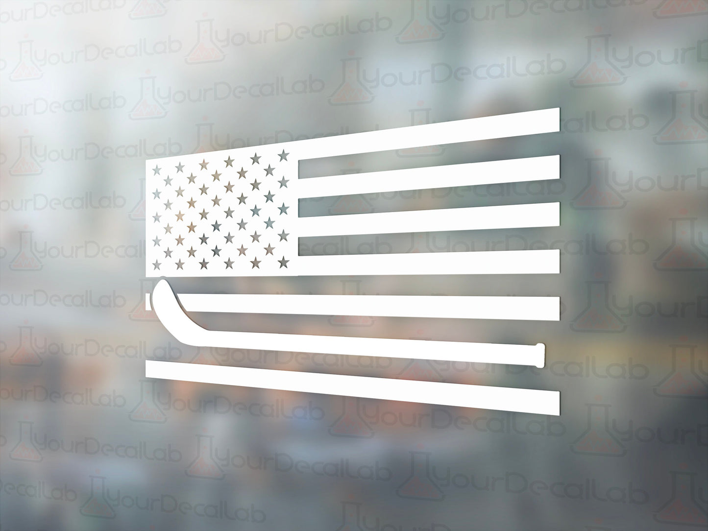 Hockey Flag Decal - Many Colors & Sizes