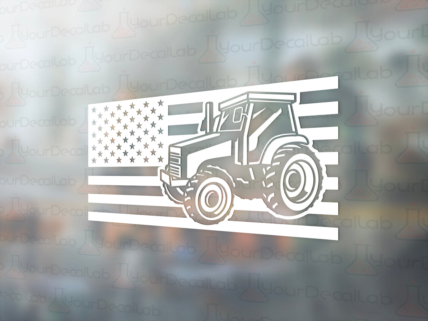 Tractor Flag Decal - Many Colors & Sizes