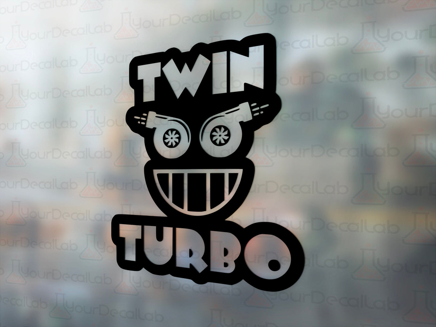Twin Turbo Decal - Many Colors & Sizes