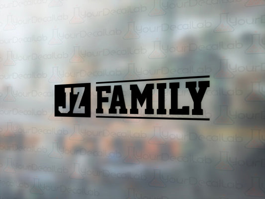 JZ Family Decal - Many Colors & Sizes