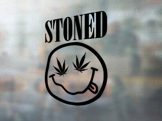 Stoned Smiley Decal - Many Colors & Sizes