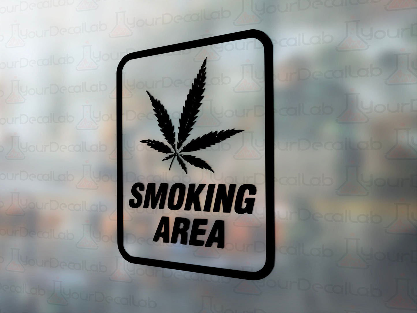 Smoking Area Sign Decal - Many Colors & Sizes
