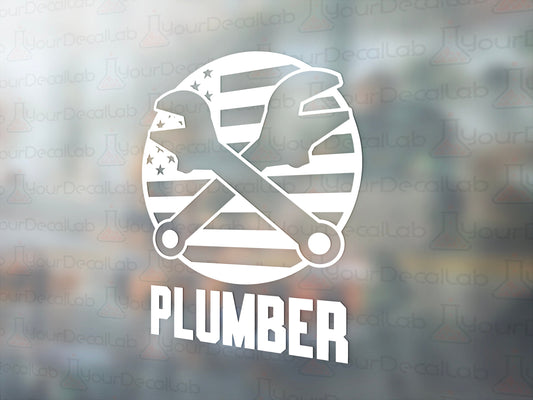 Plumber Flag Decal - Many Colors & Sizes