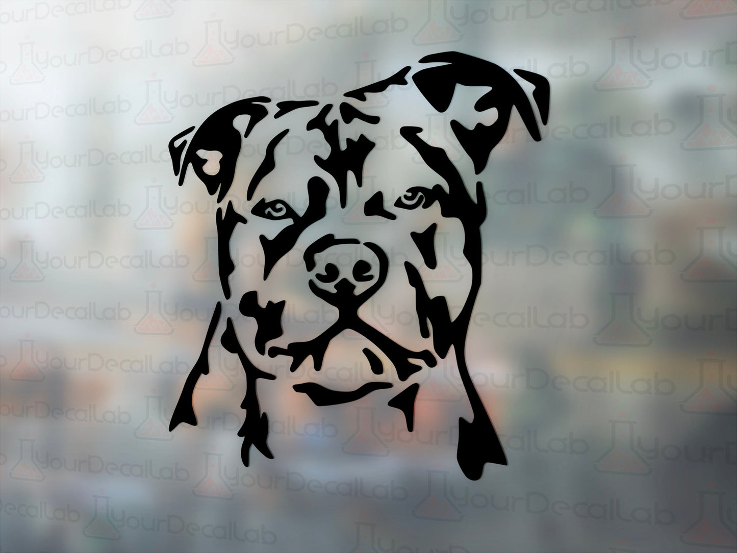 Pit Bull Head Decal - Many Colors & Sizes