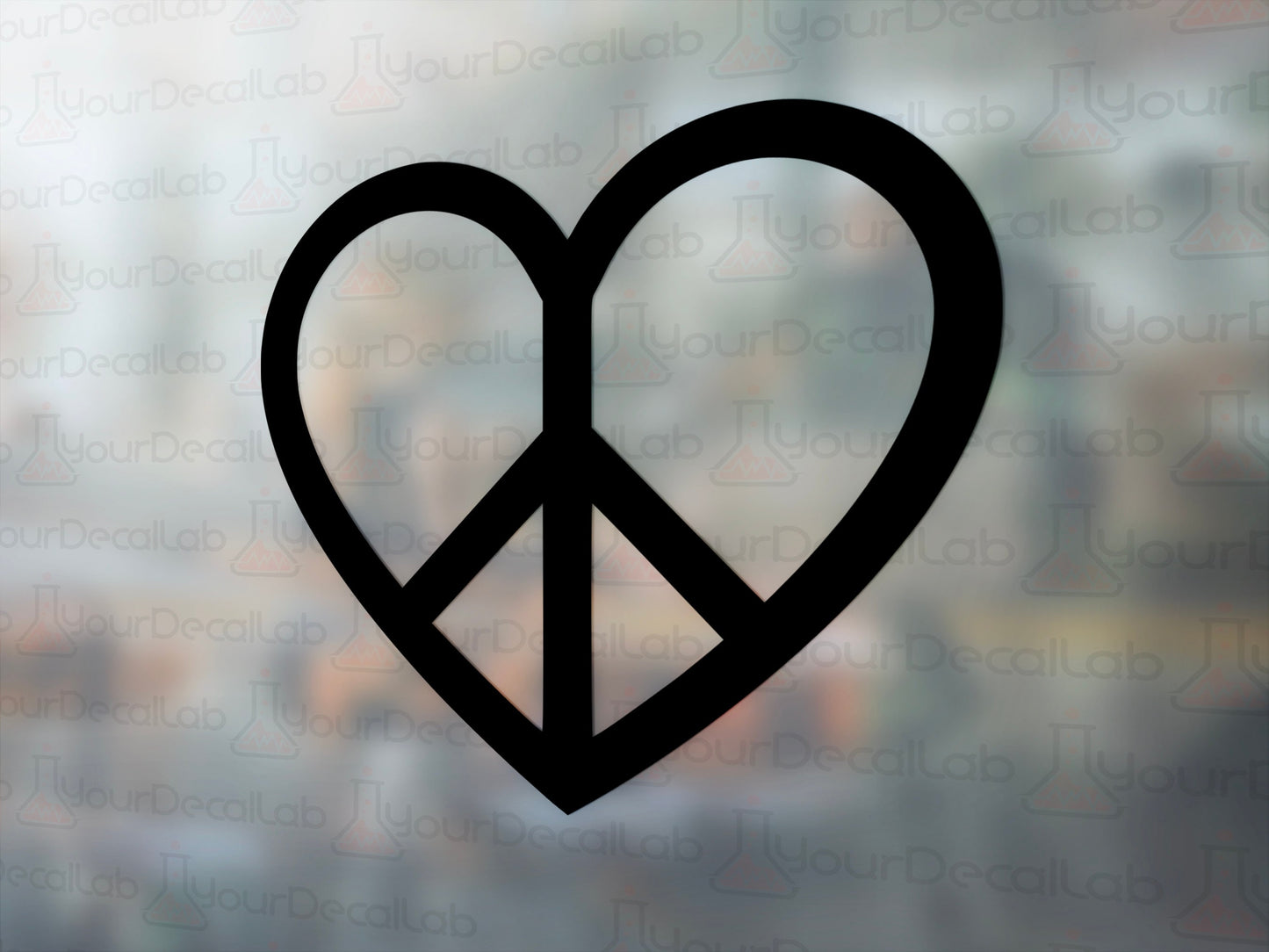 Peace Heart Decal - Many Colors & Sizes