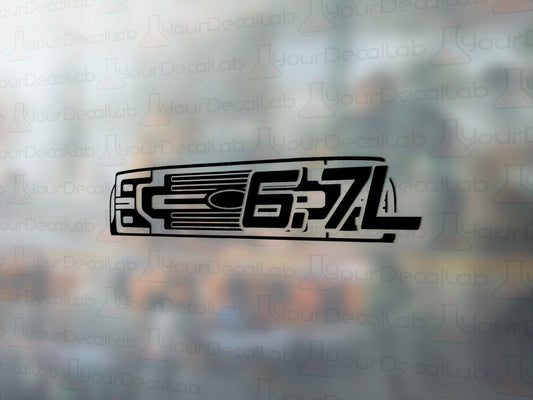 6.7L Grille Alumiduty Decal - Many Colors & Sizes