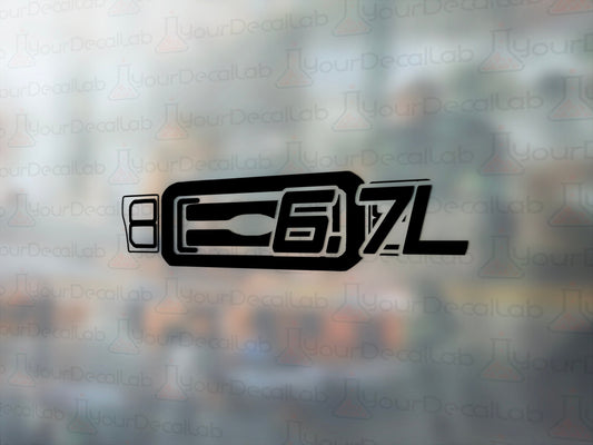 6.7L Grille Decal - Many Colors & Sizes