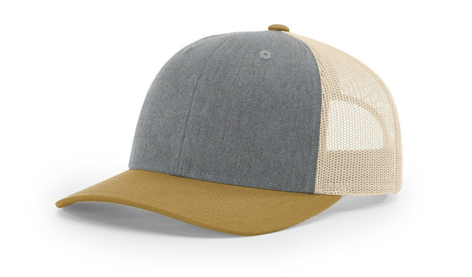 Blank Heather Grey/Birch/Amber Gold Richardson 112 Hat