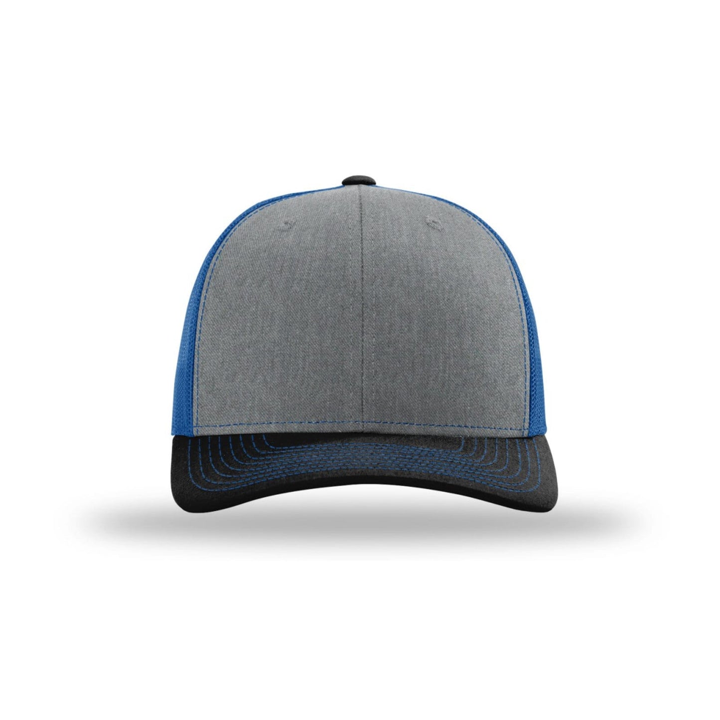 Blank Heather Grey/Royal Blue/Black Richardson 112 Hat
