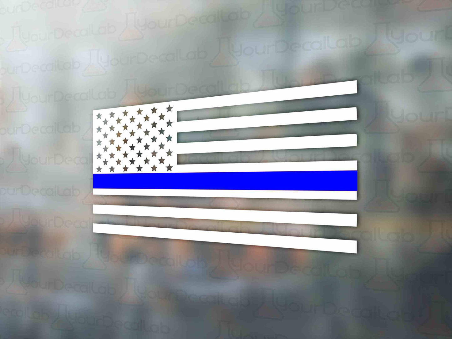 Blue Line Decal American Flag - Many Colors & Sizes