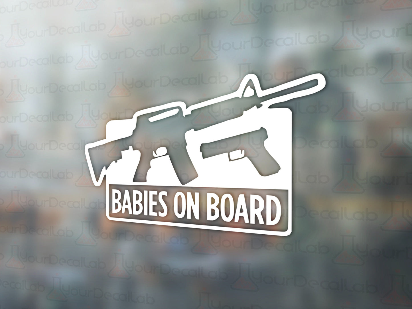 Babies On Board Rifle Decal - Many Colors & Sizes