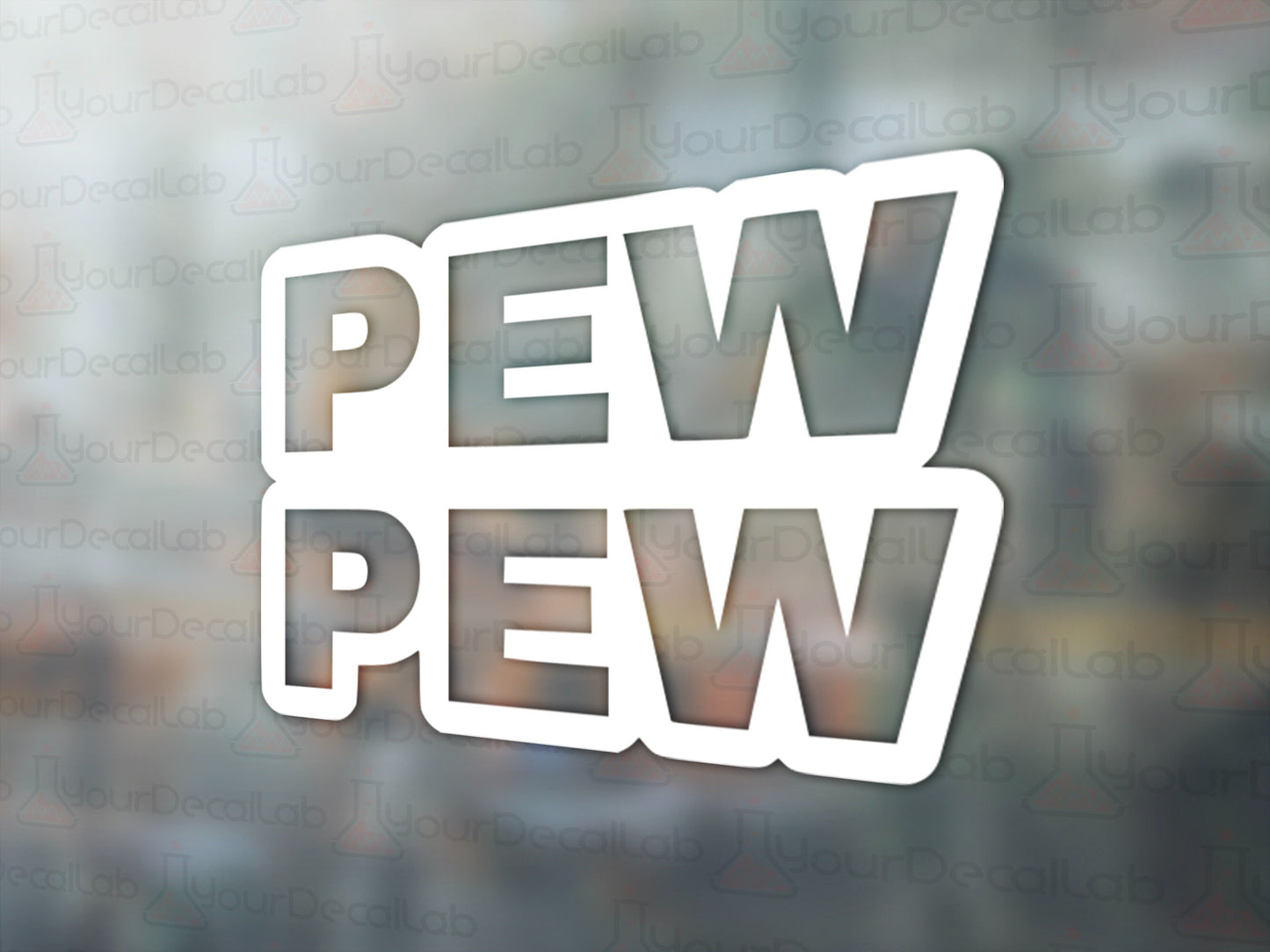 Pew Pew Decal - Many Colors & Sizes