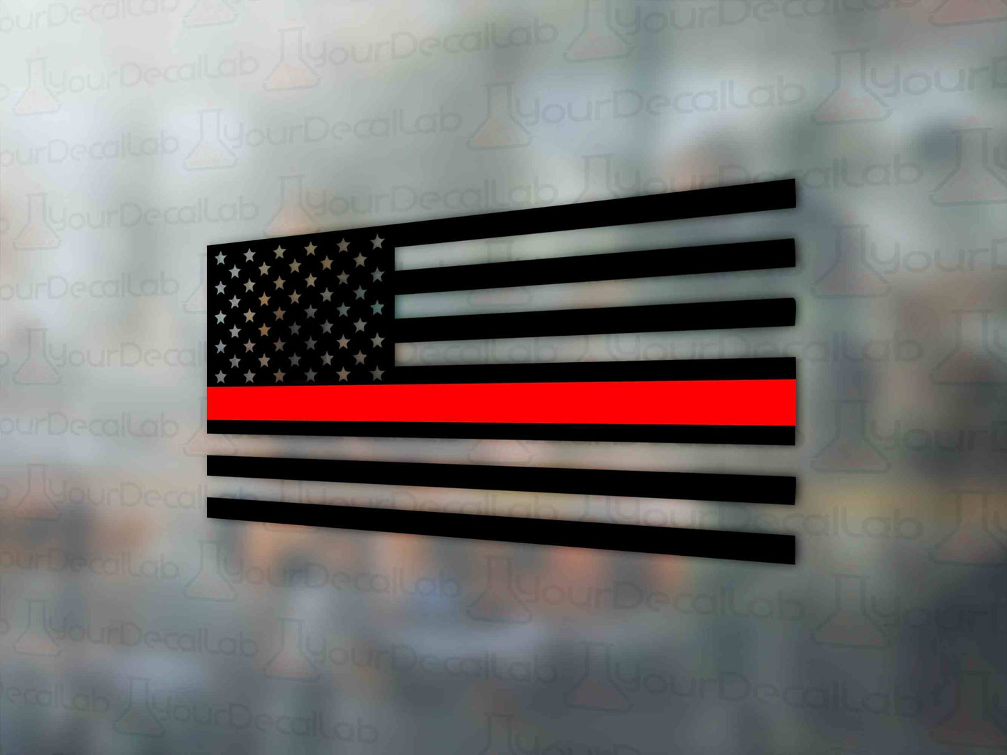 Red Line Decal American Flag - Many Colors & Sizes