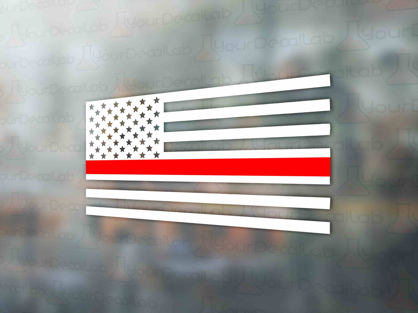 Red Line Decal American Flag - Many Colors & Sizes