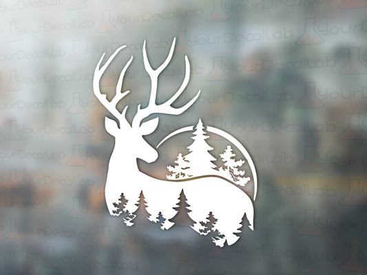 Buck Trees Decal - Many Colors & Sizes