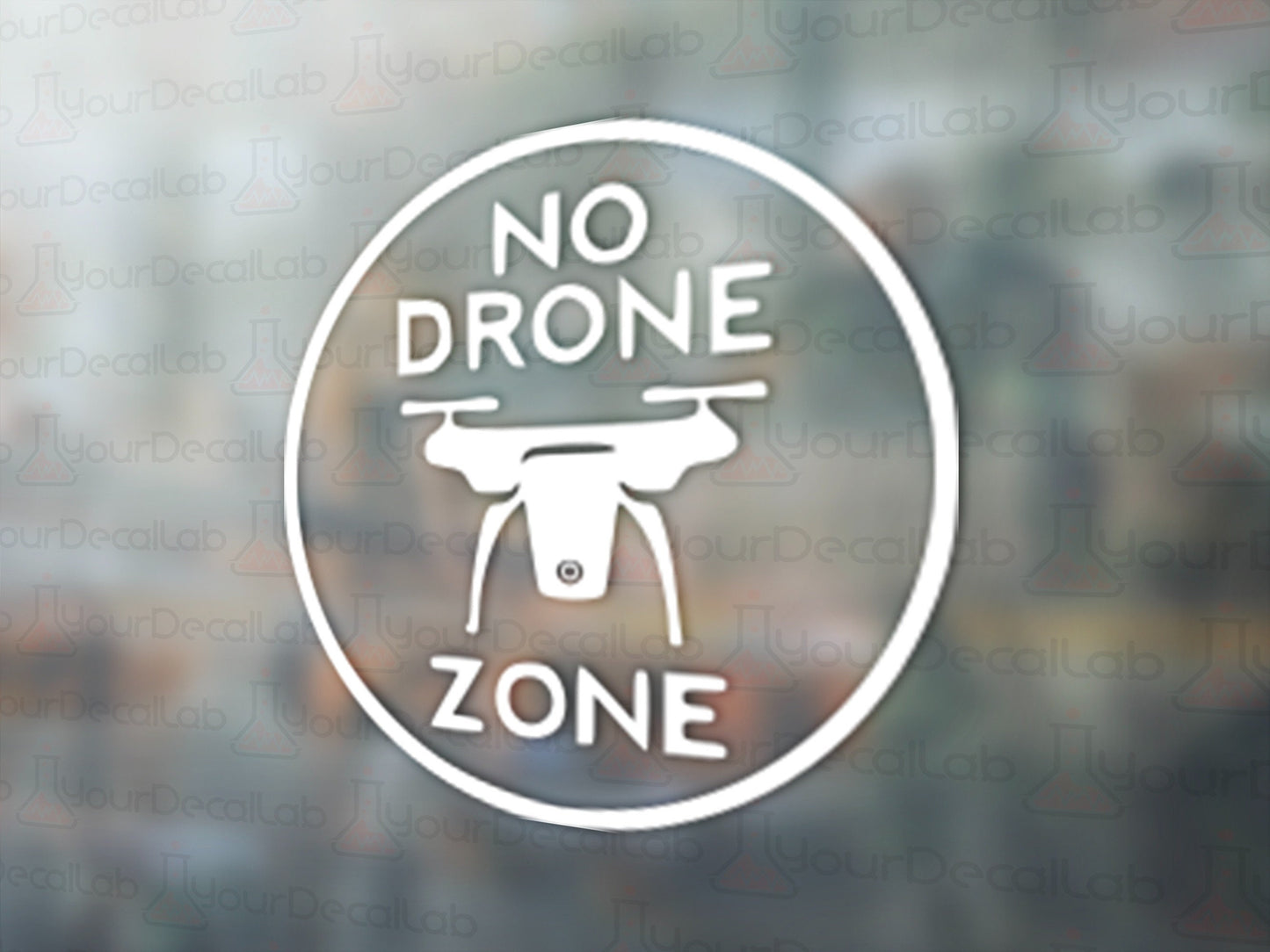 No Drone Zone Decal - Many Colors & Sizes