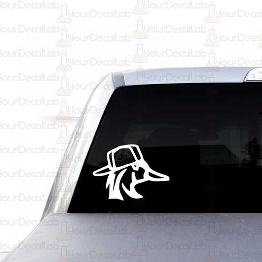 Wood Duck with Backwards Hat Decal - Many Colors & Sizes