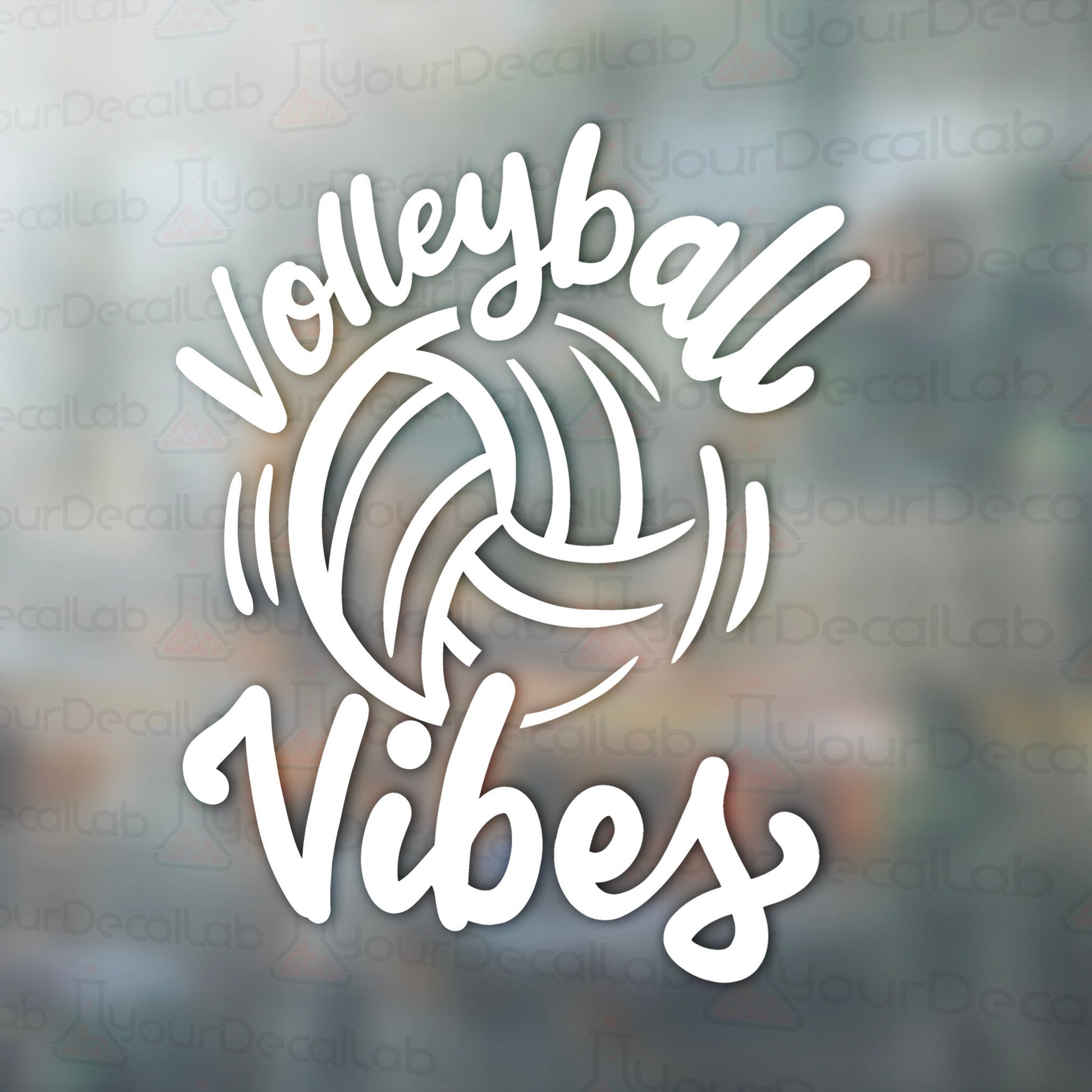 a volleyball sticker that says volleyball vibes