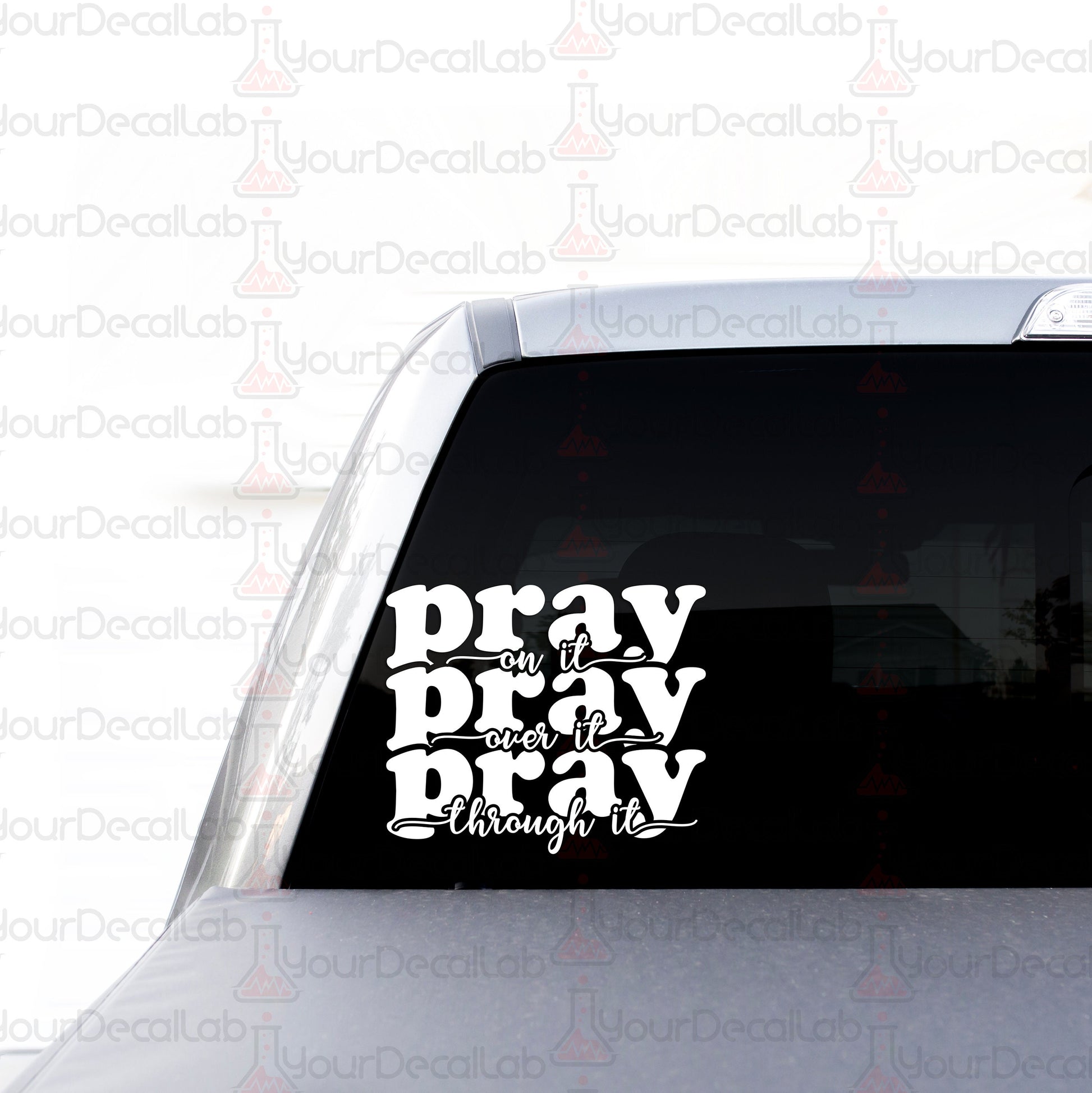 a car with a sticker that says pray pray pray pray pray pray pray pray