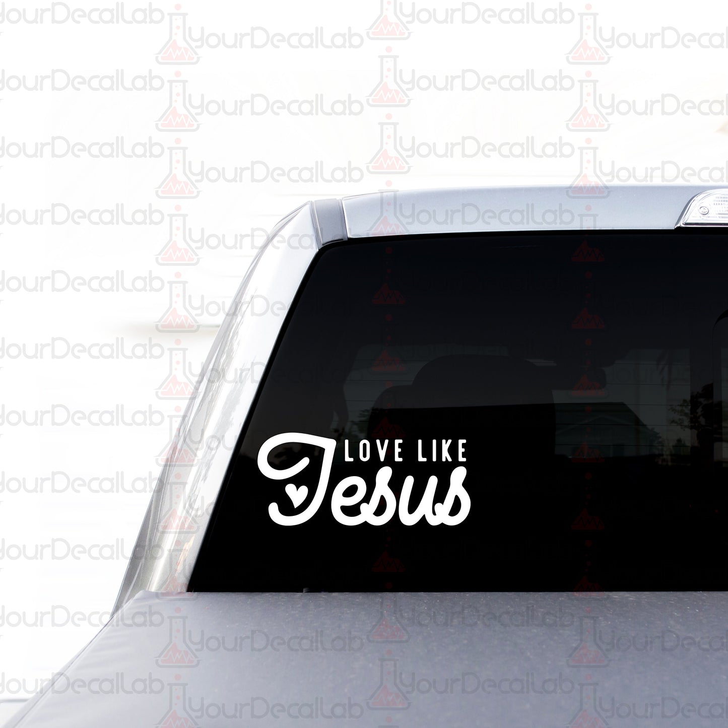 i love like jesus sticker on the back of a car