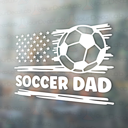 a soccer sticker with the american flag and a soccer ball