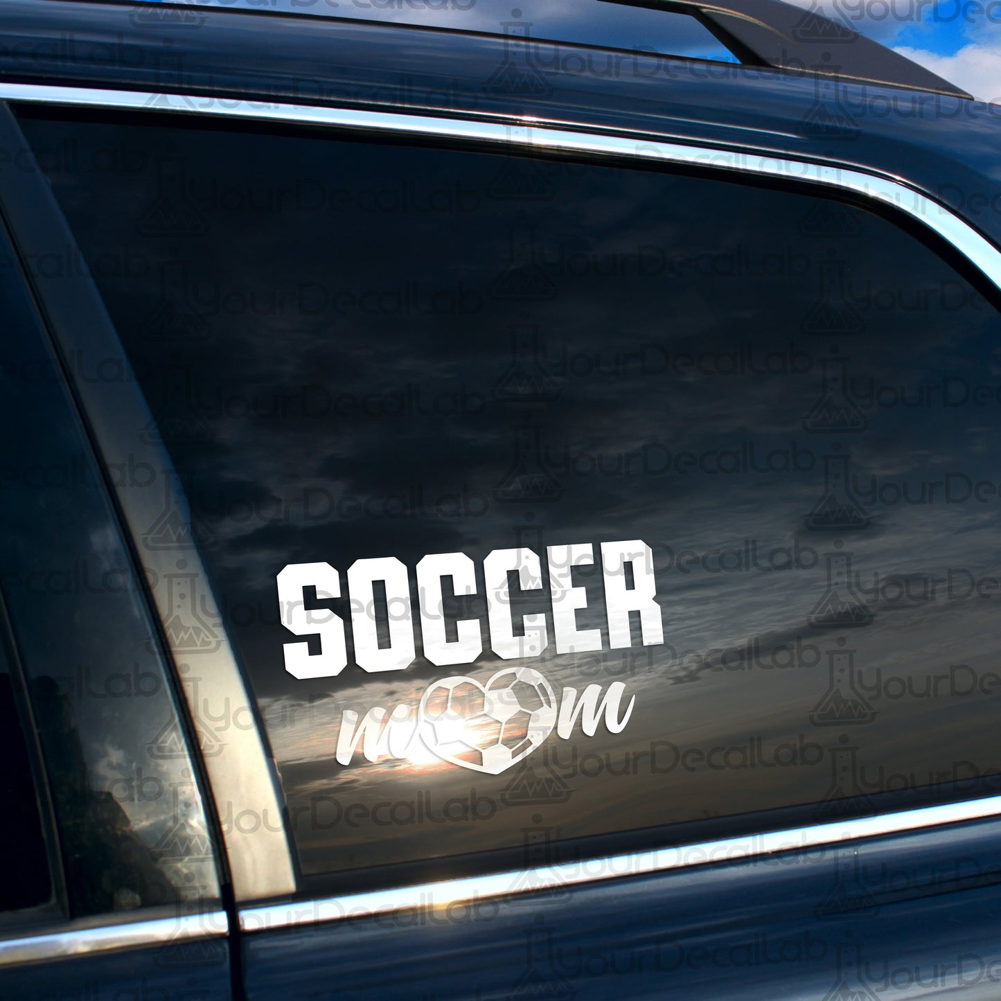 a close up of the side of a car with the word soccer on it