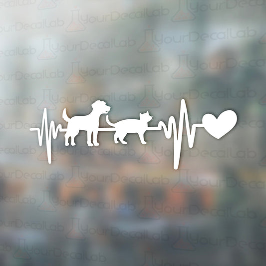 a heartbeat with a dog and a heart on it