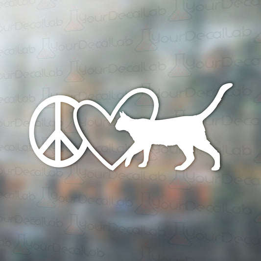 a sticker of a cat and a peace sign