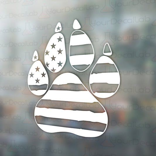 a dog paw with stars and stripes on it